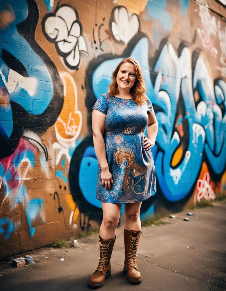 Vibrant Street Art Portrait in Graffiti Style