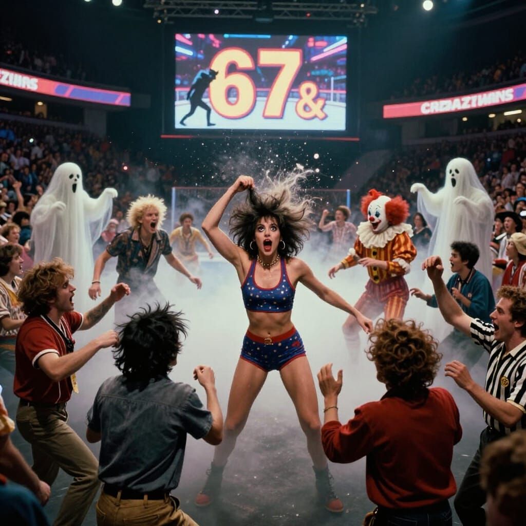 1980s Future Fantasy Hockey Game Chaos