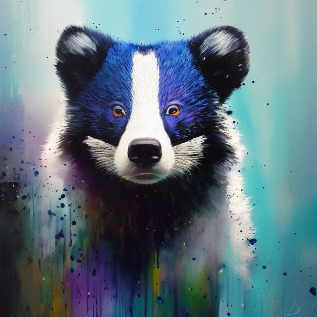 Surreal Badger Portrait with Luminous Lighting