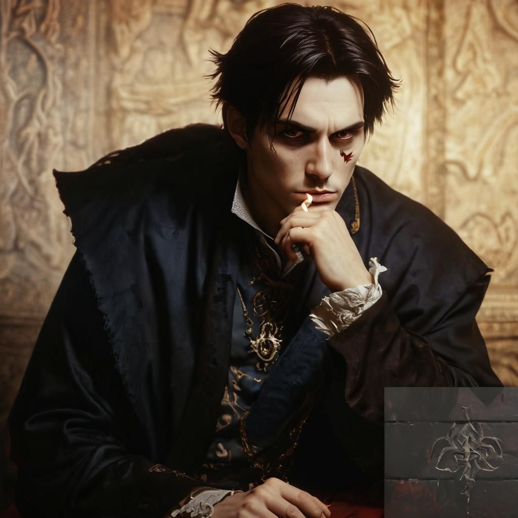 Sinister Cult Leader in Dark Fantasy Scene with Mystical Glo...