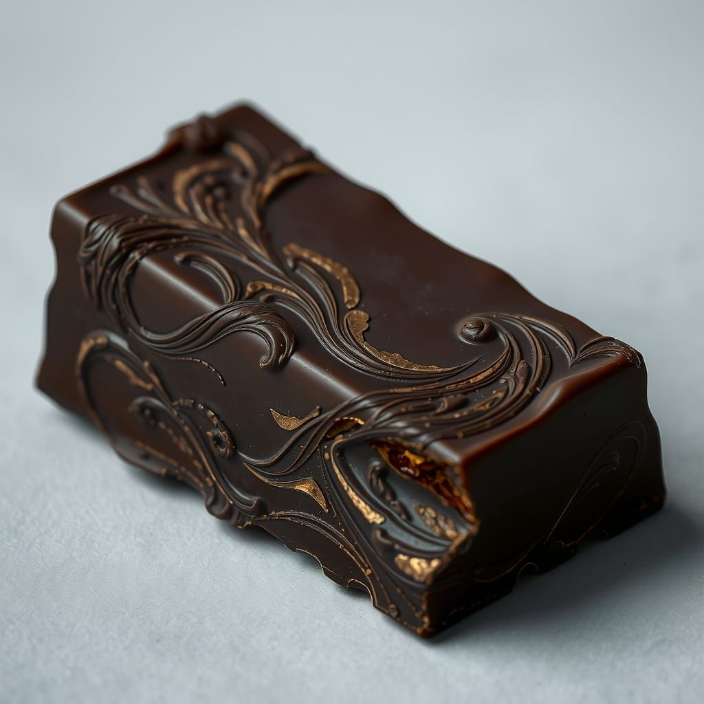Rich, Dark Chocolate with Intricate Patterns