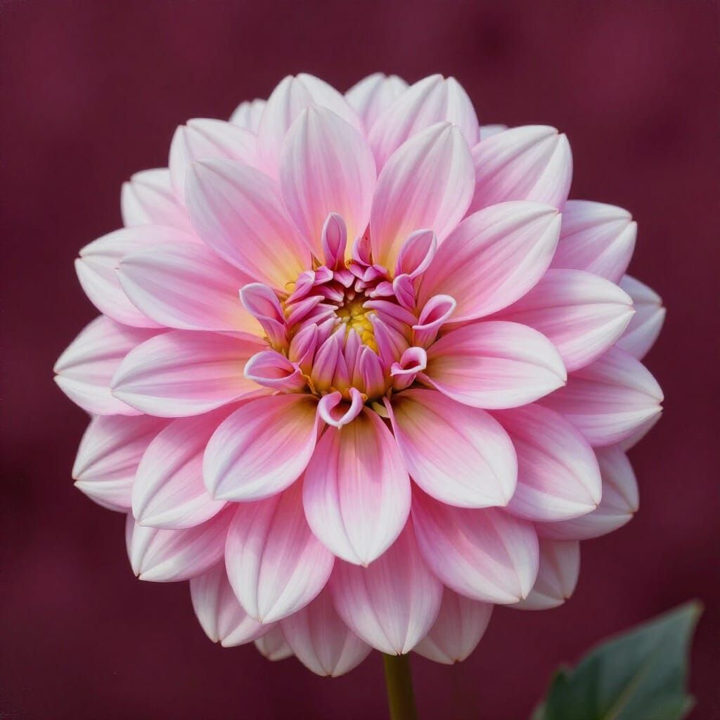 Pink and White Dahlia in Hyperrealistic Digital Painting