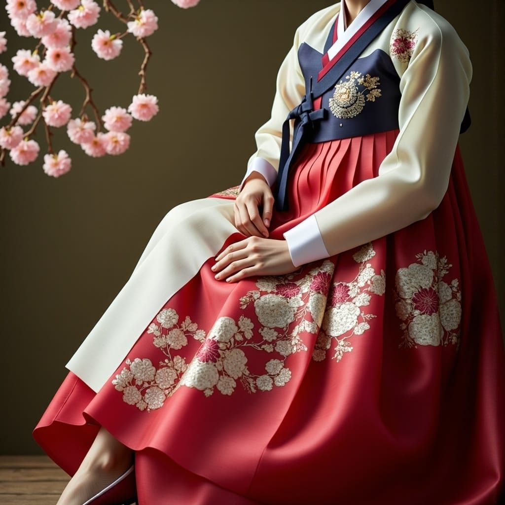 Elegant Korean Princess in Traditional Hanbok