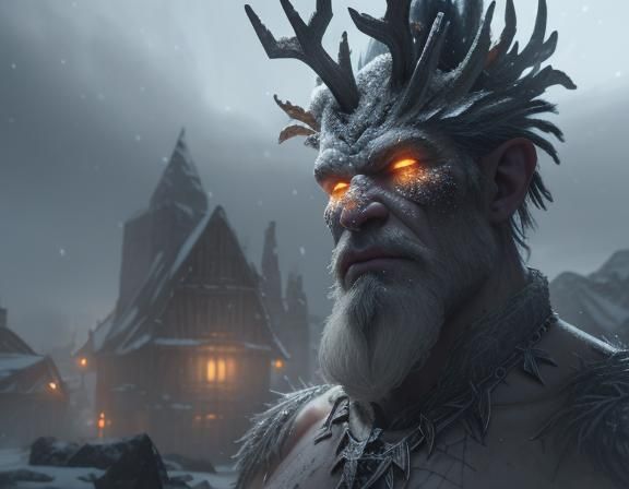 Grotesque Troll Rampages Through Snowy Nordic Village