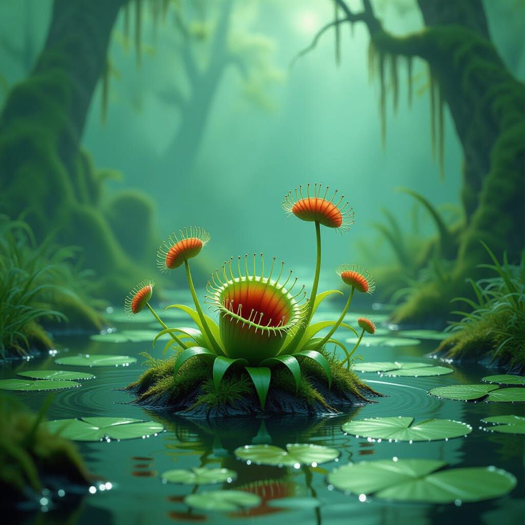 Carnivorous Venus Flytrap in Ogre's Swamp Garden