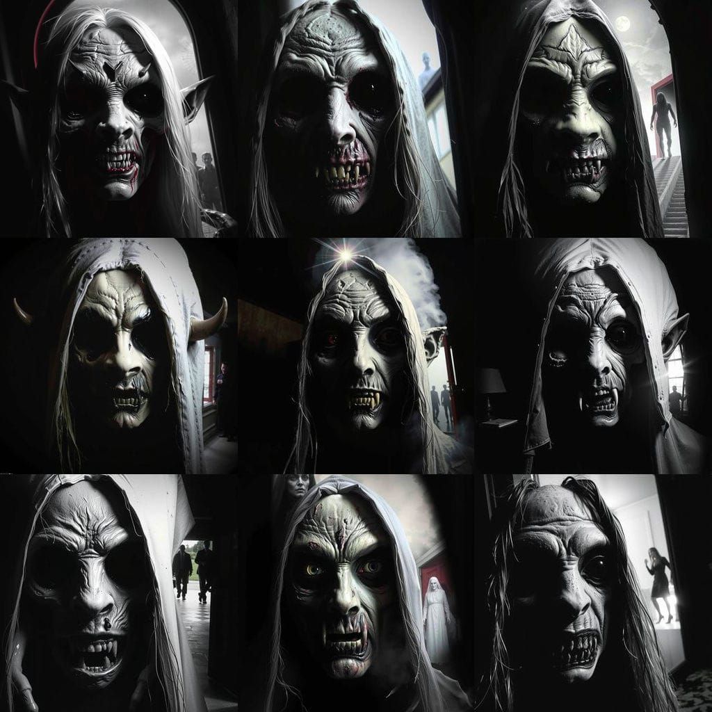 Terrifying Sleep Paralysis Demon in Dark Bedroom