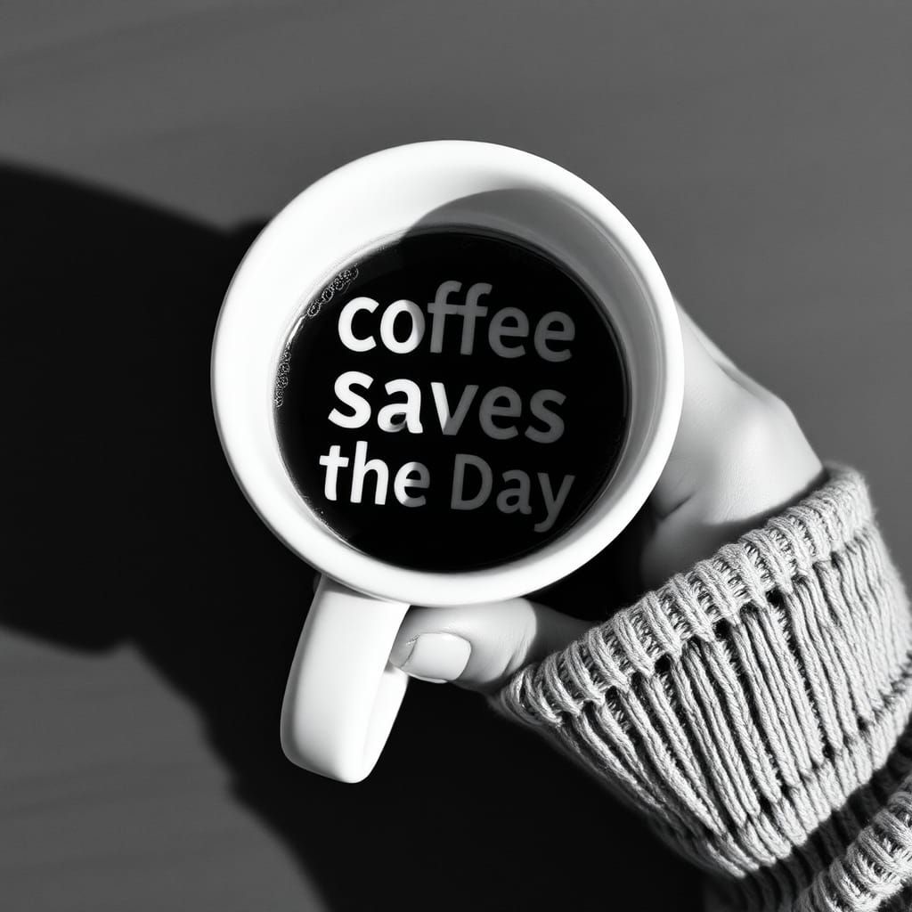 Monochrome Coffee Still Life: Daily Salvation