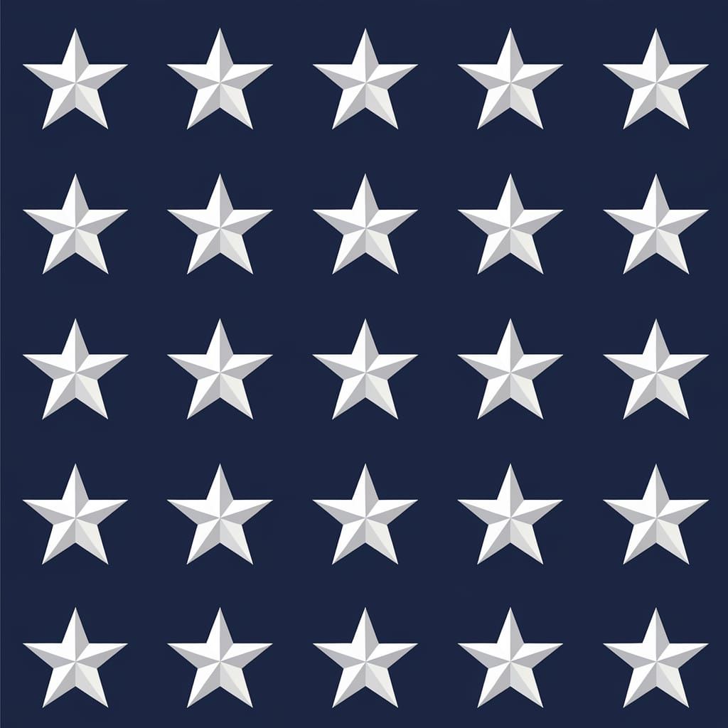 Navy Flag with Silver Stars Pattern