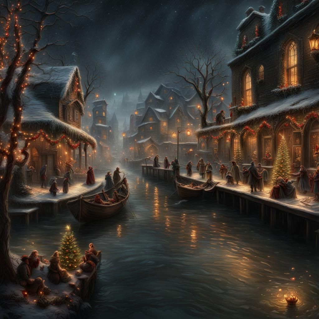 Dramatic Cajun Christmas Digital Matte Painting