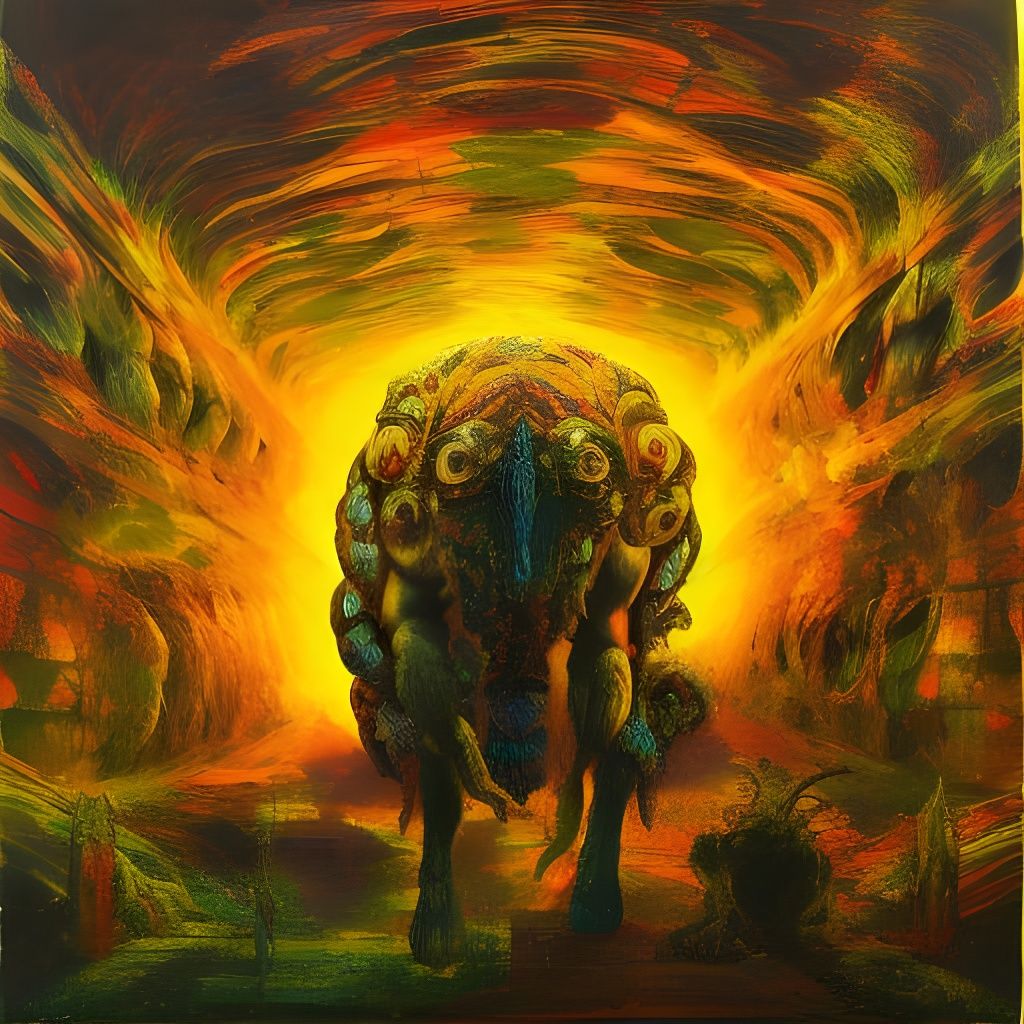 Shadow of the Cow: Intricate Psychedelic Art