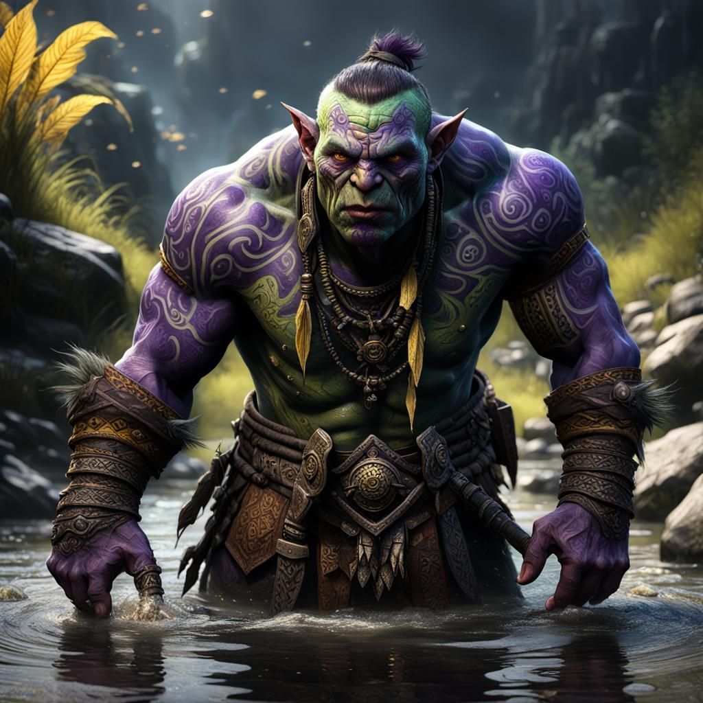 Orc Hunter in Dark Fantasy Style