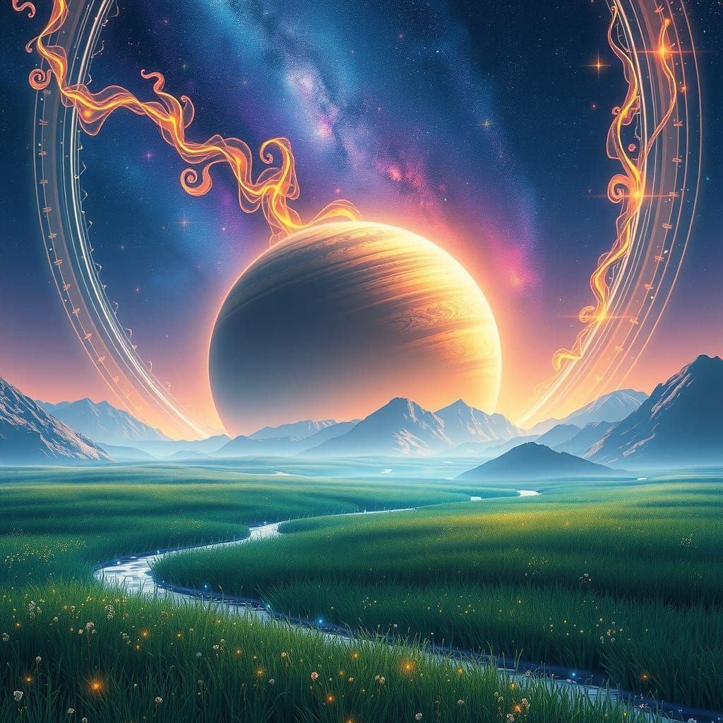 Cosmic Paradox in Vibrant Colors and Light