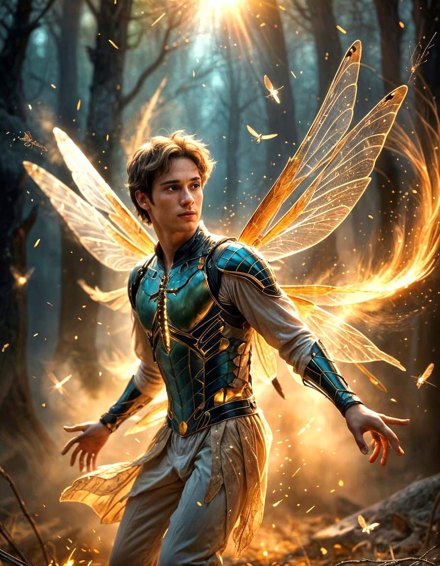 Whimsical Prince Soars Through Ethereal Skies