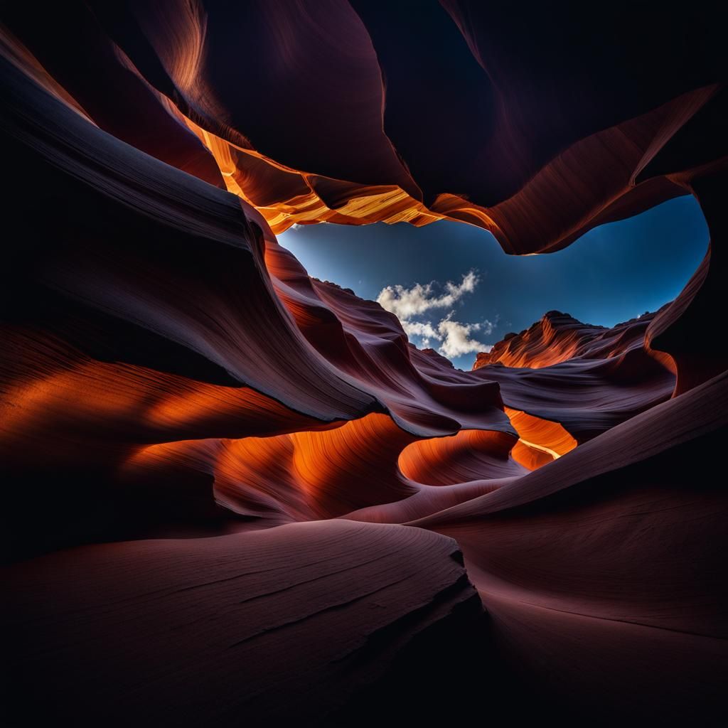 Antelope Canyon Landscape with Dimensional Light