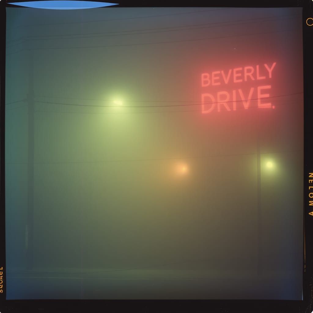 Vintage Polaroid of a Foggy Beverly Drive