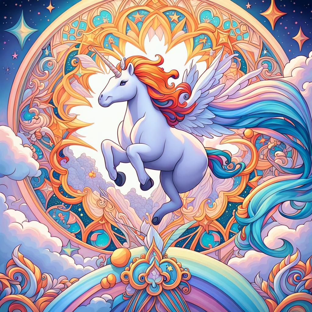Unicorn with Hand Cream in Whimsical Fantasy Art