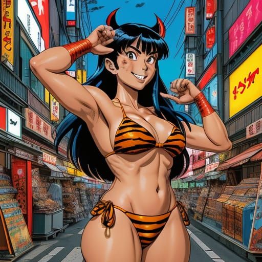 Sultry Oni Woman Stands Out in Vibrant Tokyo Streets, Manga ...