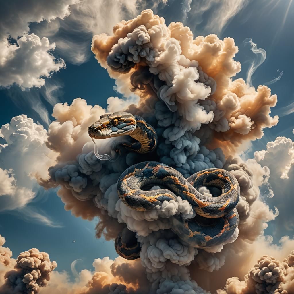 Ethereal Smoke Snake Cloud in 3D