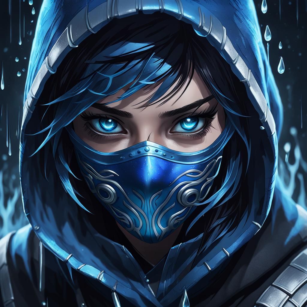 Teen Ninja Girl Portrait with Water Power
