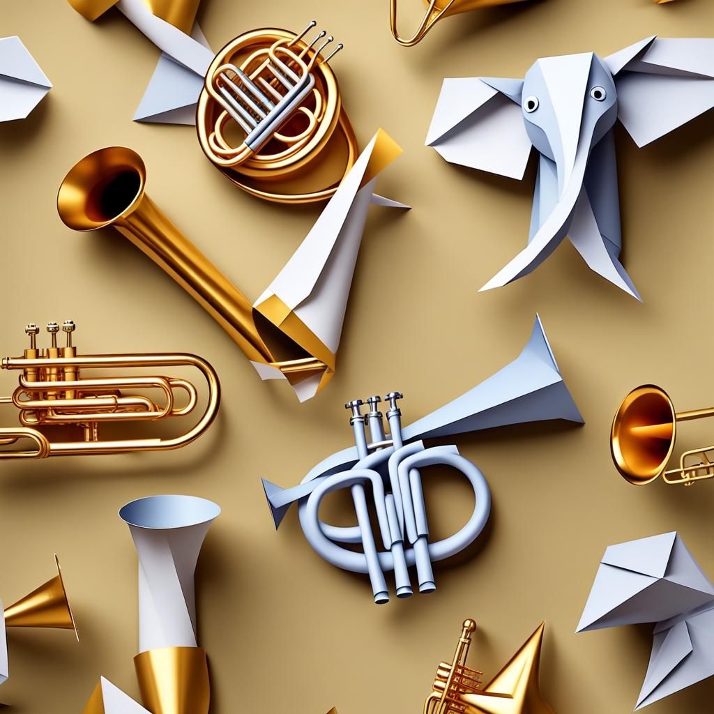 Origami Animals Play Brass Instruments