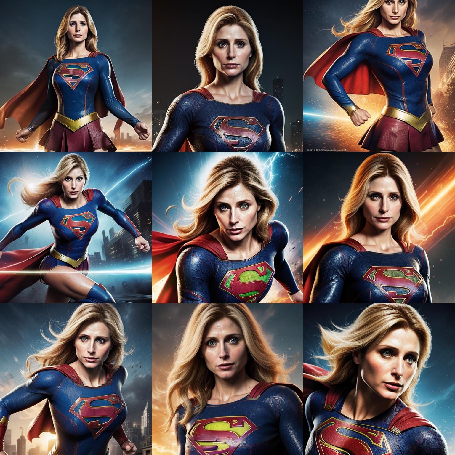 Supergirl in Action: Hyperrealistic Concept Art