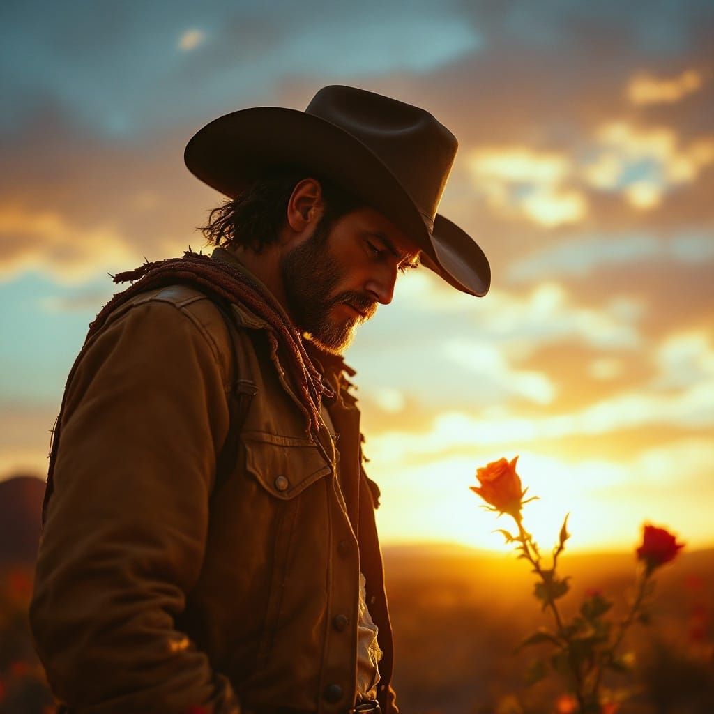Haunted Cowboy in Golden Dawn