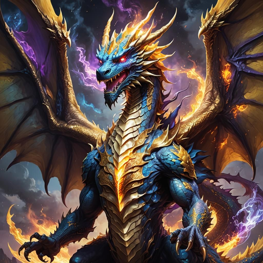 Dragon's Fiery Breath: A Dark Fantasy Art Piece