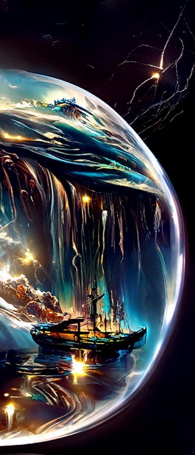 Magical Heavenly Seascape in Expressionist Style