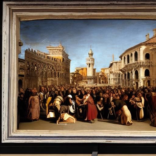 Venice Piazza San Marco in 1300, Hyperrealistic