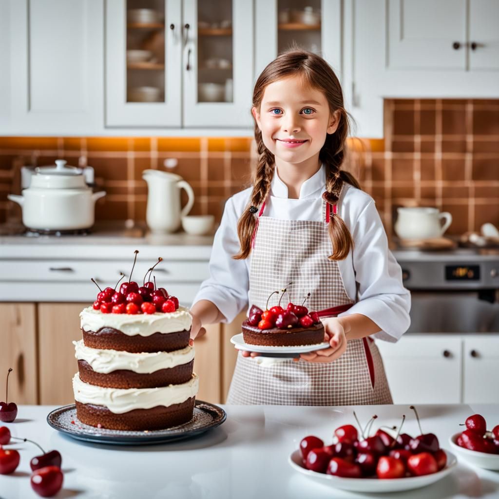 Young Chef Decorates a Magnificent Cake