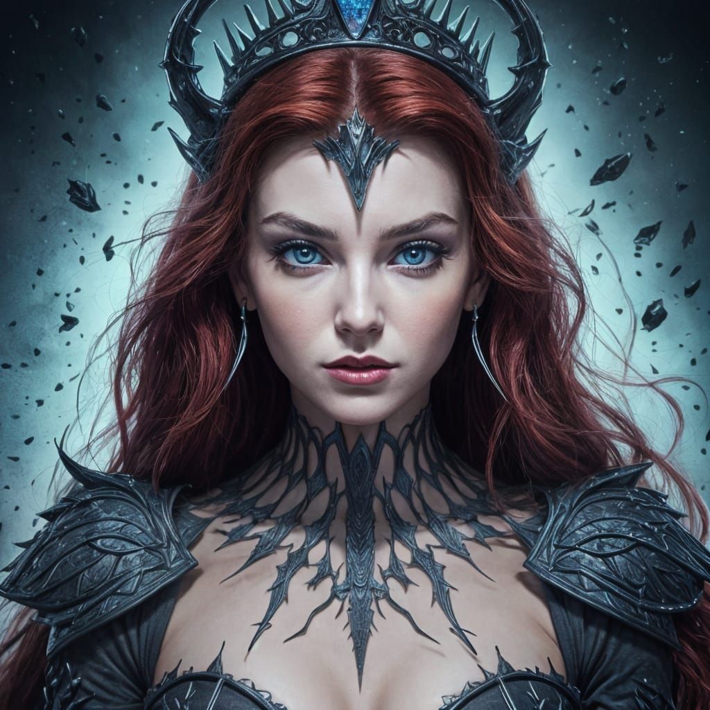 Evil Disney Princess Queen Ariel in Cinematic Hyperrealism