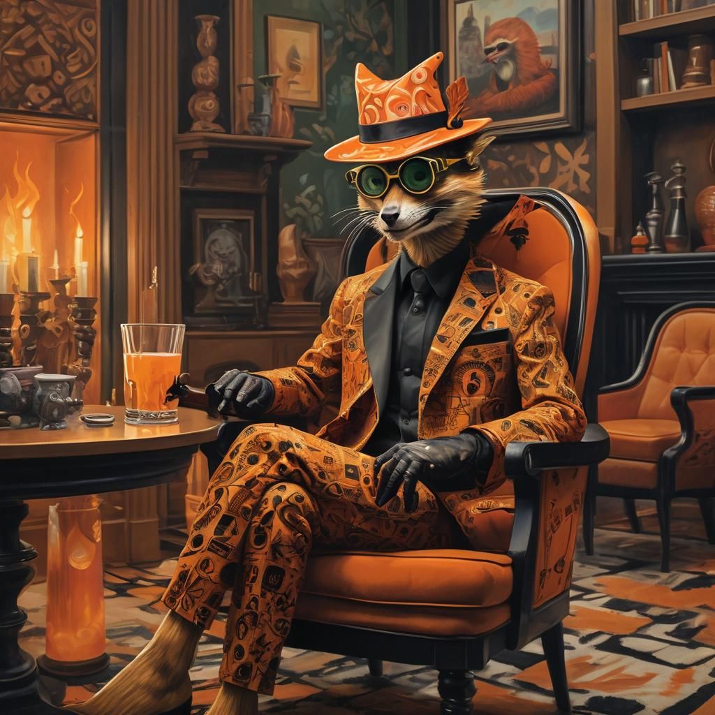 Mid-Century Modern Chupacabra Halloween Celebration