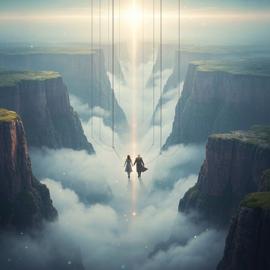 Mystical Journey Above Misty Canyons