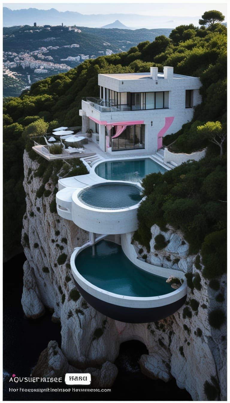 Elegant Elven Chateau in Vanta Black and Raspberry Pink