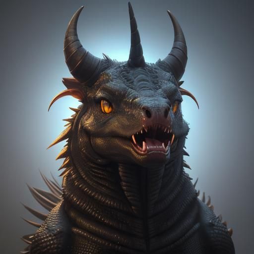 Humanoid Creature with Tail as 3D Digital Art