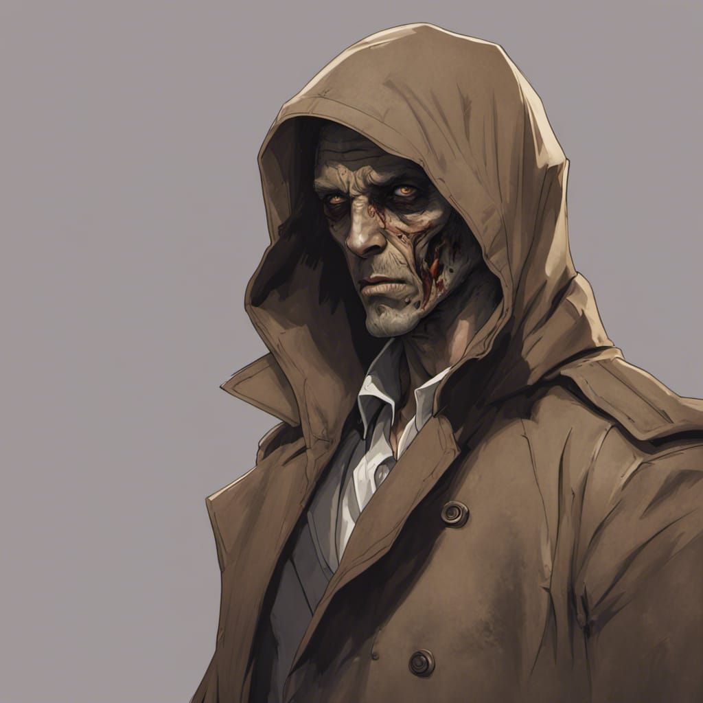 Zombie German Man Portrait in Artgerm Style