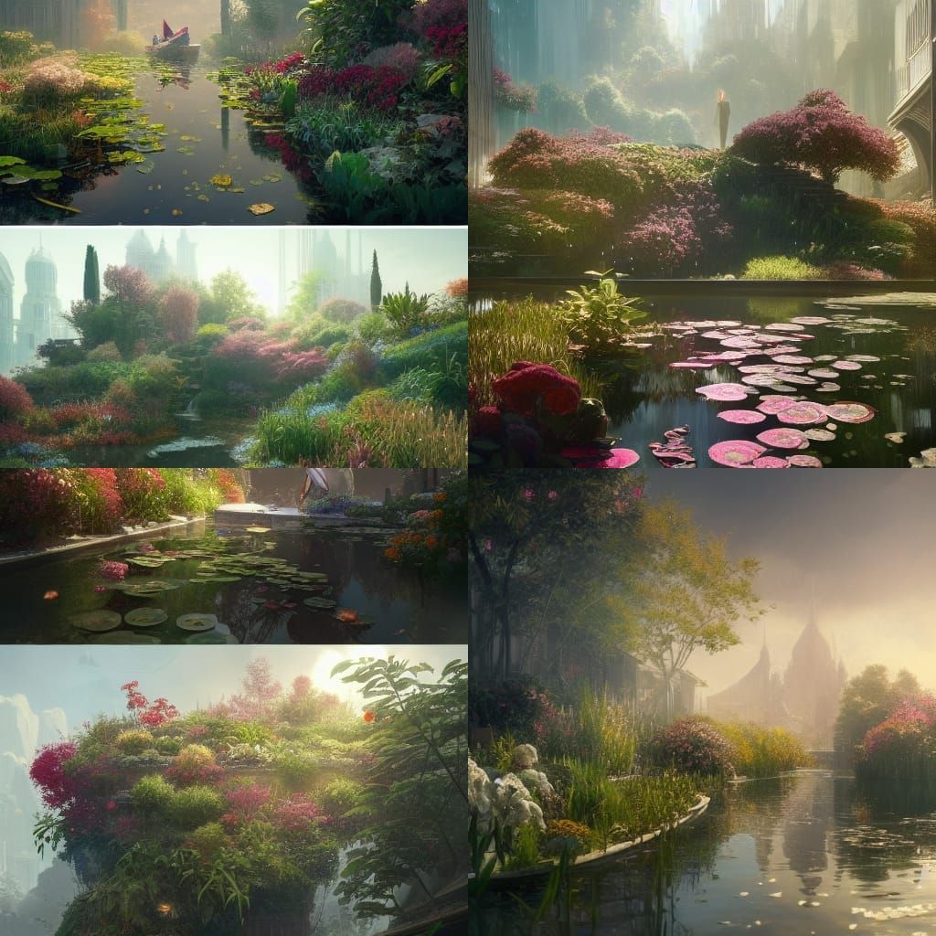 Futuristic Floating Garden Concept Art in High Detail