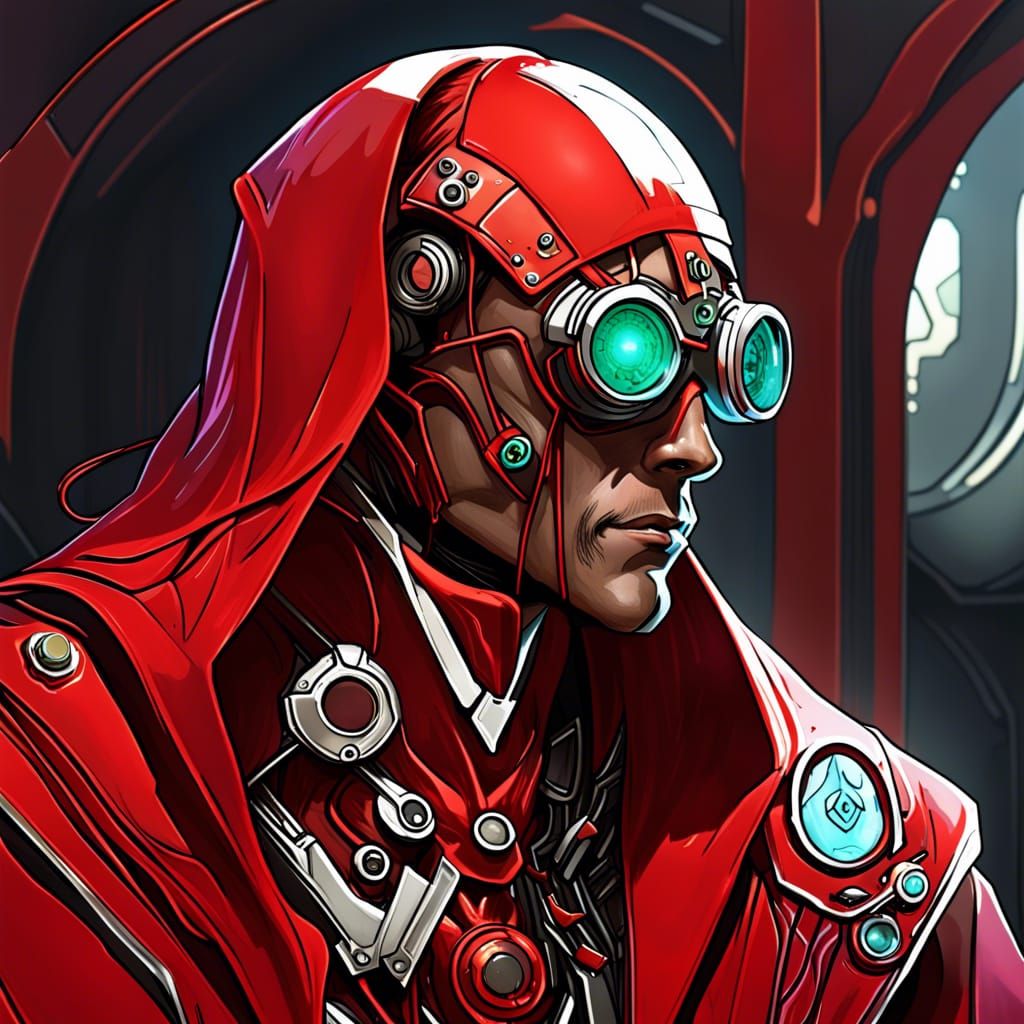 Cybernetic Tech-Priest Portrait in Hyperdetailed Style