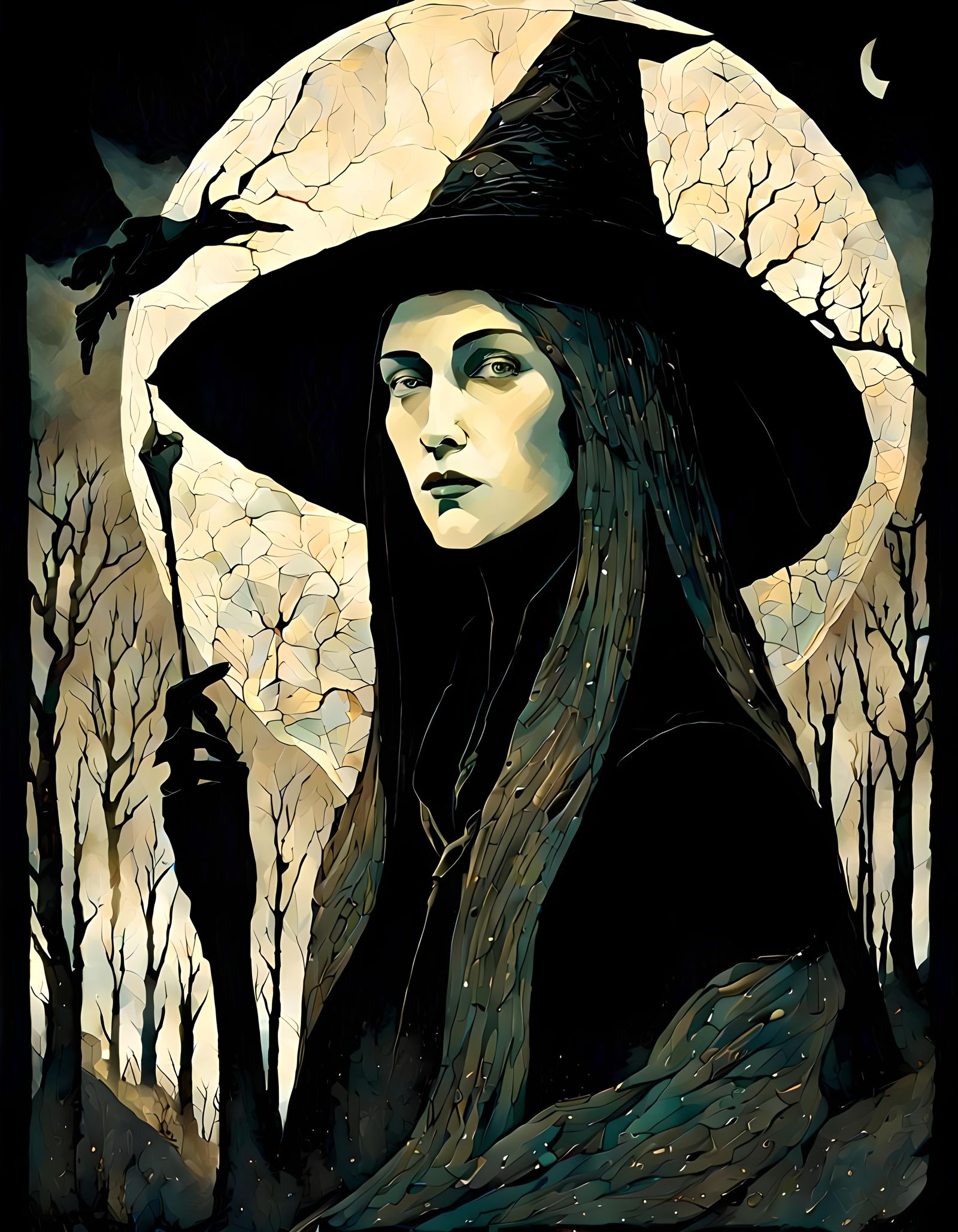 Witch Shattering Light as Dramatic 3D Art