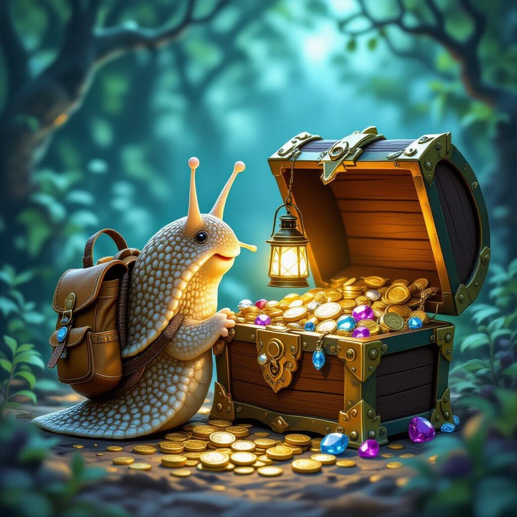 Snail Adventurer Finds Treasure in Fantasy World
