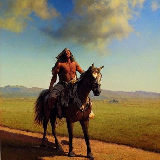 Sabazios: The Horseman Sky-Father God, Oil Painting