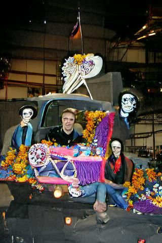 Dia de los Muertos Parade Float With Characters