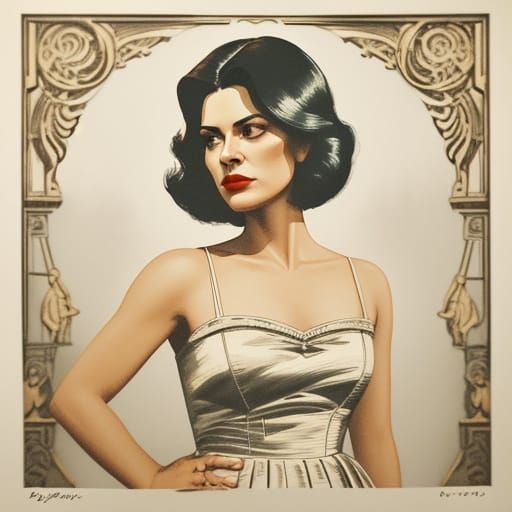 Film Noir Woman in Smoky Atmosphere