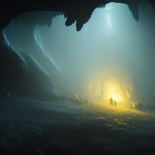 Bio-Luminescent Cave Concept Art in 8k
