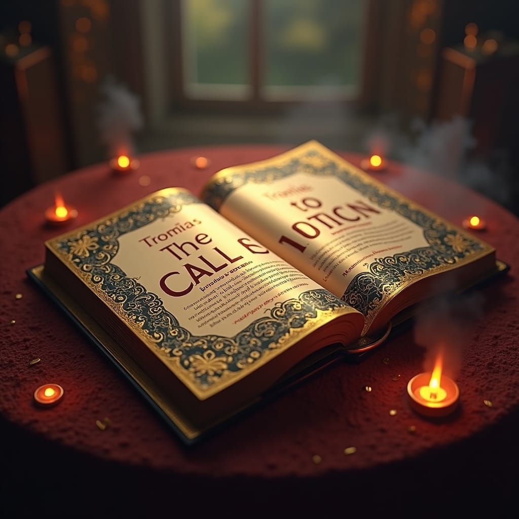 Fantasy Realm: 'The Call to Action' in Neon Light