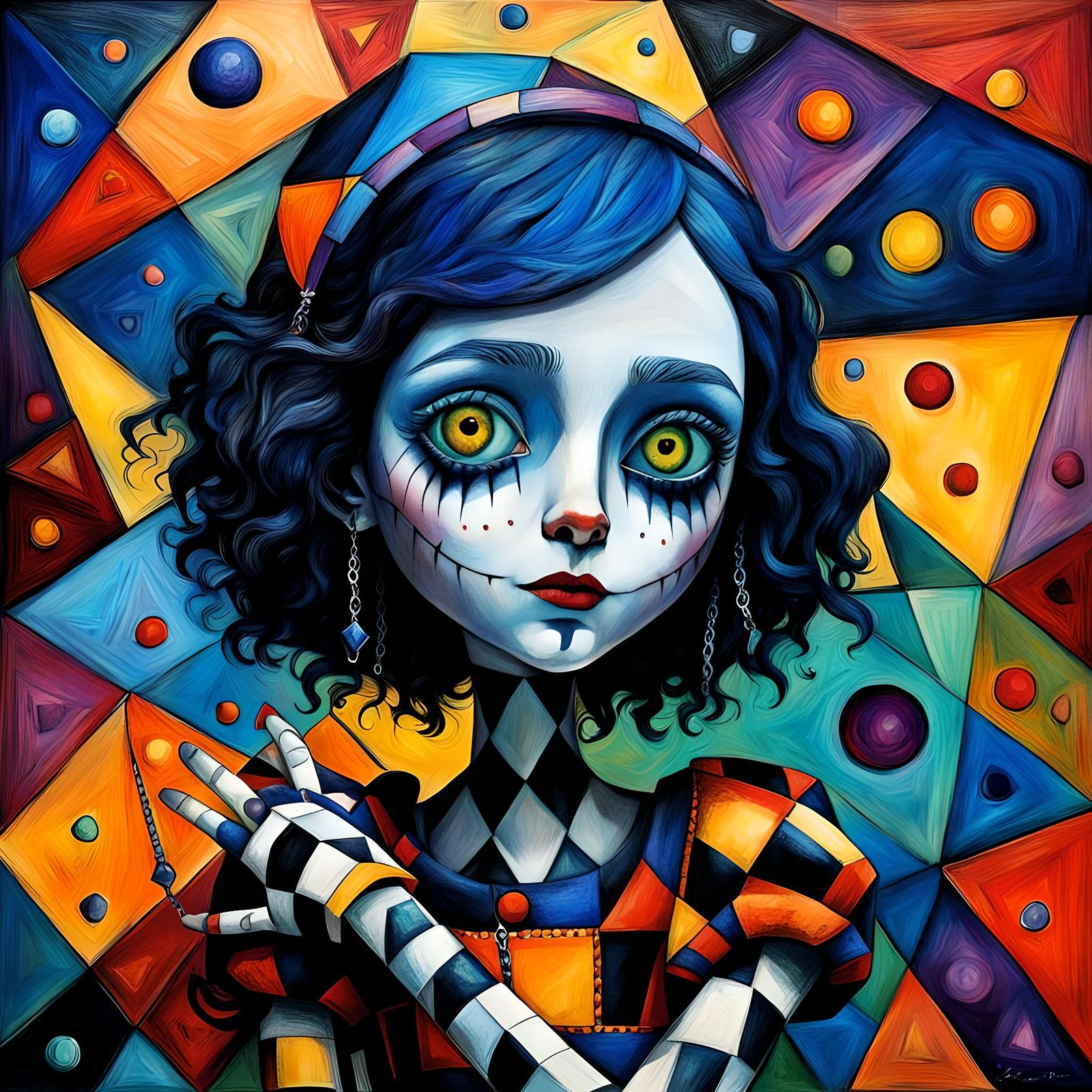 Coraline in Cubism with Triadic Colors