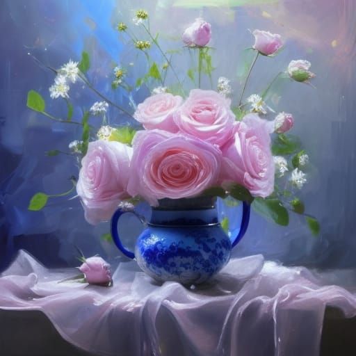 Roses  in a Teapot