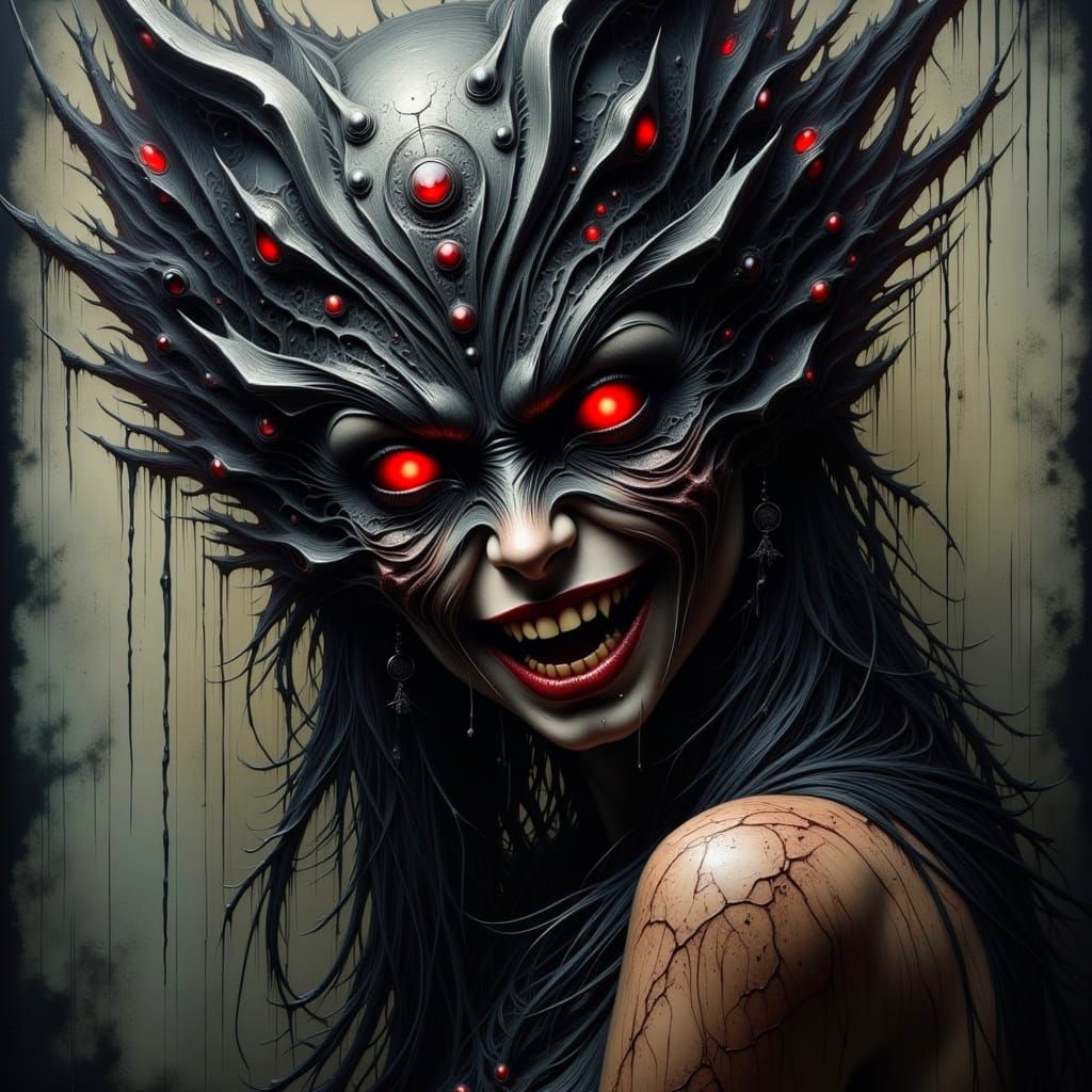 Surreal Horror Abomination in Dark Impasto