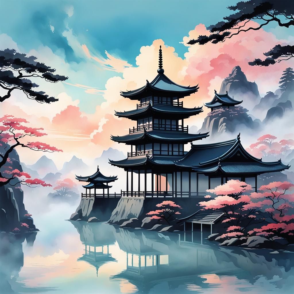 Japanese Ink Brush Art: Divine Institute