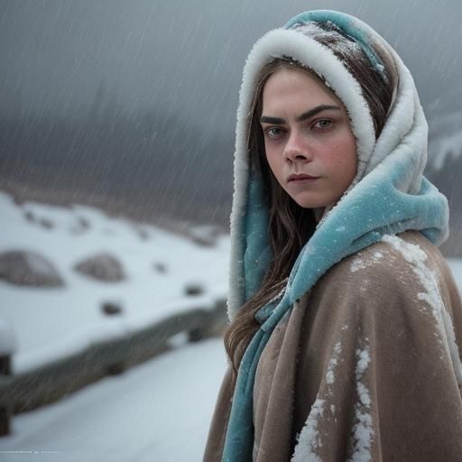Portrait of Woman with Yak in Painterly Style